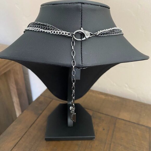 Kenneth Cole Raspberry Crystal Statement Necklace With Mixed Metals - Picture 3 of 3